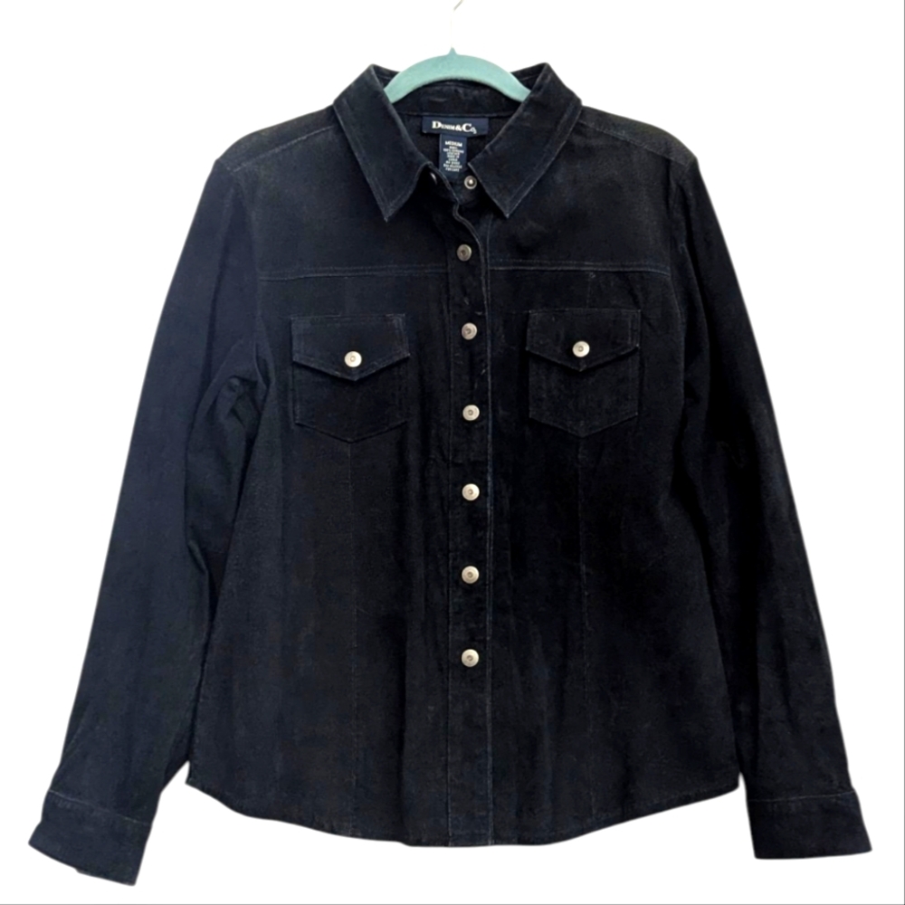 Denim & Company / D & Co / Washable Suede Leather Jacket Size Medium